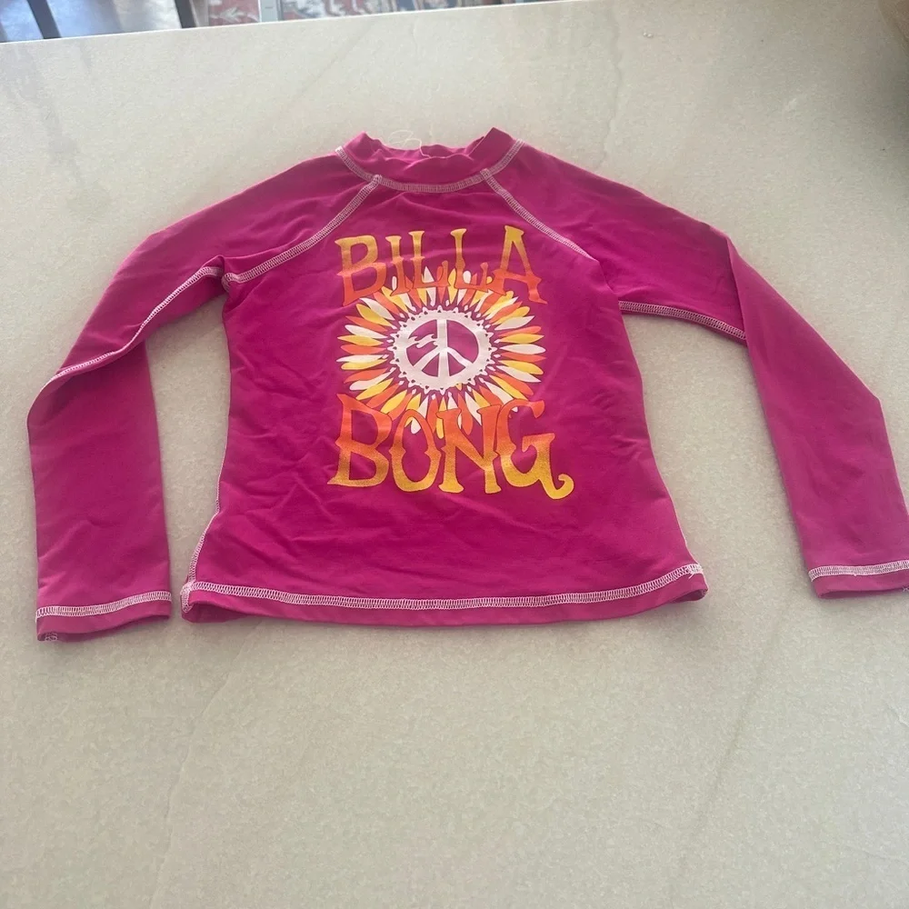 Billabong Kids Fuchsia and Yellow Rash Guard